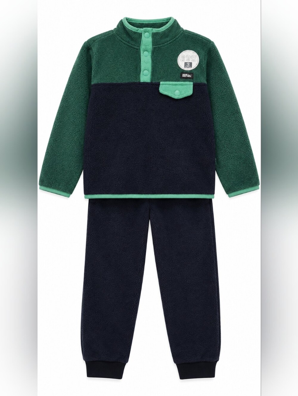 Eddie Bauer Green & Navy Fleece Pajama Set